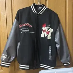 HOOK】ユニセックスアメカジワッペン刺繍スタジャンジャケット