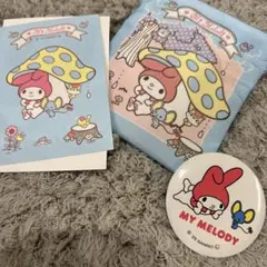マイメロディ 缶バッジとシールと巾着