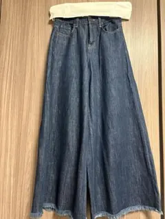 ZARA BASIC Z1975 デニム ワイドパンツ カットオフのサムネイル