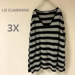 LIZ CLAIBORNE Vネック長袖Tシャツ【3X】