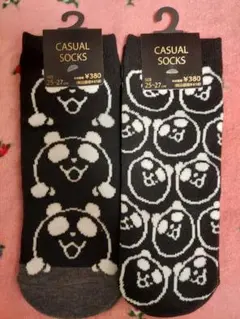 【新品・未使用】イオン、ブラックフライデー、ブラックパンダの靴下2足セット