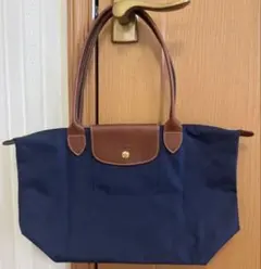 美品 ロンシャン ル・プリアージュ オリジナル M ショルダーバッグ ネイビー