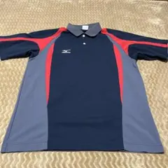 Mizuno ポロシャツ Lサイズ ネイビー/レッド