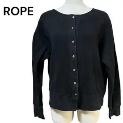 ROPE ロペ ワッフル スナップボタン カーディガン 38 黒のサムネイル