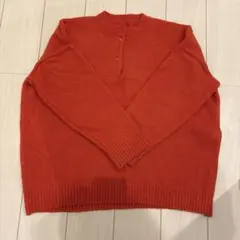 【美品】nugu オレンジ ボタン付き ニット 長袖