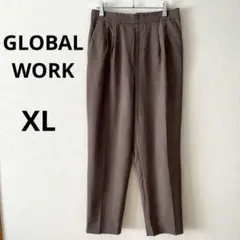 グローバルワーク ▶ スラックス XL 茶系 ウエスト後ろゴム 大きめサイズ