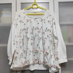 5918 Cute Blonde花柄チュールトップス Lサイズのサムネイル
