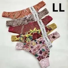 【LLサイズ】レディースショーツ Tバック5枚 Xー036