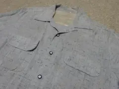 スペシャル　５０s　カスリ柄　フラップポケット　開襟レーヨンシャツ　ヴィンテージ