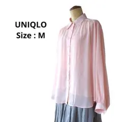 UNIQLO ピンク 長袖シャツ Mキャミソール付