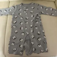 ペンギン柄 グレー ロンパース 60-70cm