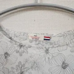 dgy ☆コットン100%花柄刺繍5分袖オーバーブラウス