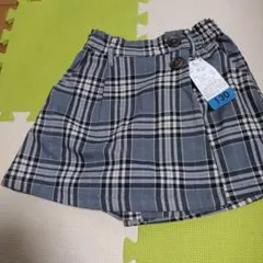 グレー系チェック　キュロット スカート 130
