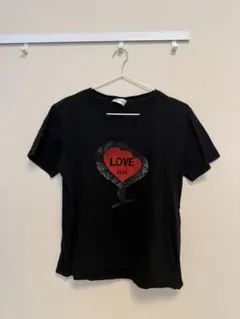 サンローラン　ハートプリント 半袖Tシャツ 黒のサムネイル