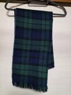 リバーシブルチェックマフラー ネイビーグリーン