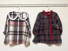 チェックワンピース　2着　18-24M