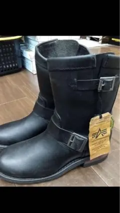 黒 エンジニアレザーブーツ ☆15000円アルファインダストリーズ23.0㎝新品