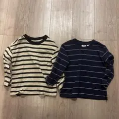 H&M & ZARA ストライプ長袖カットソー2枚セット