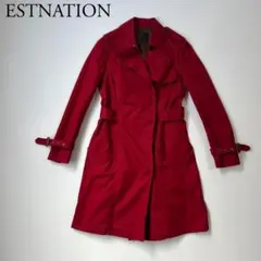 美品　ESTNATION Luxluft トレンチコート　レッド　ベルト　36のサムネイル