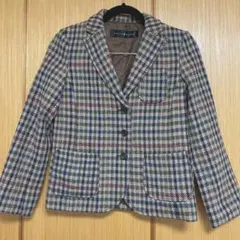 【美品】CHILD WOMAN チャイルドウーマン チェックツイードジャケット