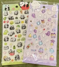 ぷっくりシール パンダ おばけ 2種セット