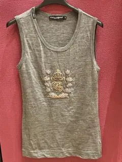 DOLCE&GABBANA ドルガバ ノースリーブ トップス 花柄 ストライプ 