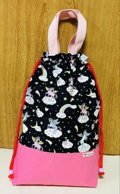 ゆめかわユニコーン柄お着替え袋|ハンドメイド