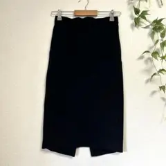 美品 ✨GU ストレッチタイトスカート ブラック ウエストゴム スリットあり