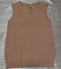 GU ノースリーブ Vネック セーター ピンク