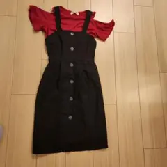 AIRLY momo ジャンパースカート 140cm 黒・赤