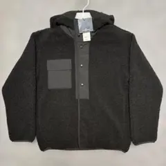 S 黒／GU×エンジニアドガーメンツ ボアフリーススナップパーカ