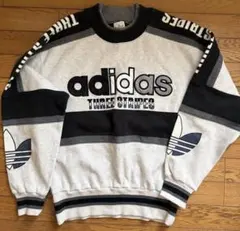 adidas ロゴ入り スウェット グレー/ブラック 希少のサムネイル