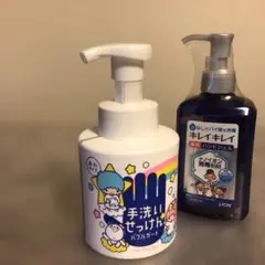 サンリオ未使用/キキララシャボン玉石けん泡ポンプボトル+キレイキレイハンドジェル