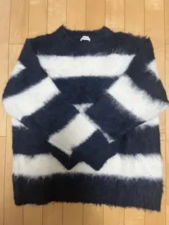 ONCILY ボーダー シャギーニット セーター　L