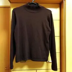 ★mon_traje・長袖・ハイネック・ニット・セーター・ブラウン・サイズM★