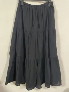 【新品未使用品】GU 黒 ティアードロングスカート