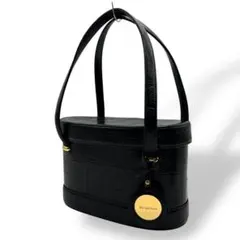 良品 974 ジュンコシマダ バニティ トートバッグ クロコ型押し ブラック