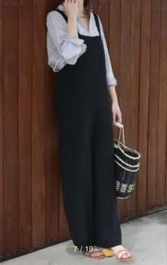 BEAUTY&YOUTH ダブルクロスバックリボンサロペット S ブラック