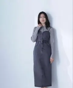 ナチュラルビューティーベーシック　キャミワンピ　デニムワンピース　ワンピース　S