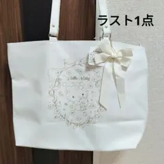 サンリオ ガーリー トートバッグ ハローキティ ホワイト 箔押し Sanrio