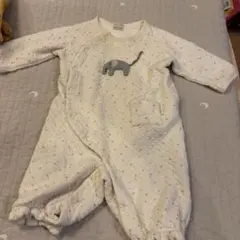 petit main キルティングロンパース 象刺繍