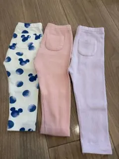 ユニクロ 80cm リブレギンス ミッキーレギンス 3着セット