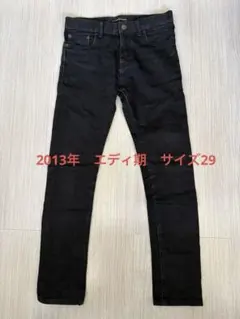 Saint Laurent コーティングデニム28 SAINT LAURENT (サンローラン) SKINNY-FIT JEANS COATED BLACK DENIM