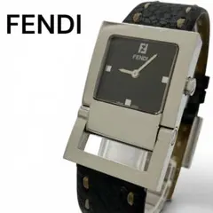 稼働品 FENDI 腕時計 バングル ピラミッド ダイヤカット ブルー文字盤