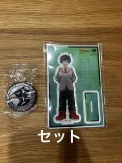 ヒロアカ×くら寿司コラボ　アクスタ緑谷出久、缶バッジセット