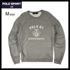 POLO SPORT スウェット カレッジロゴ 90s 古着 Mサイズ グレー