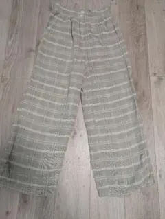 チェック柄 ハイウエストワイドパンツ Lサイズ