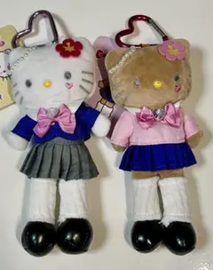 ハローキティ GOGOギャル ぬいぐるみ キーホルダー 日焼け　制服　セット