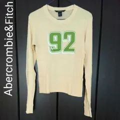 アバクロ Tシャツ 長袖 ロンT 黄色 ブランド ロゴ プリント レディース