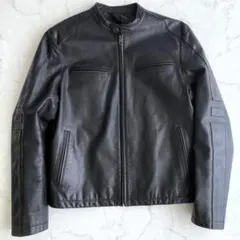 【極美品】コムサデモードメン　レザーライダースジャケット パッチワーク 極美品】コムサデモードメン レザーライダースジャケット パッチ